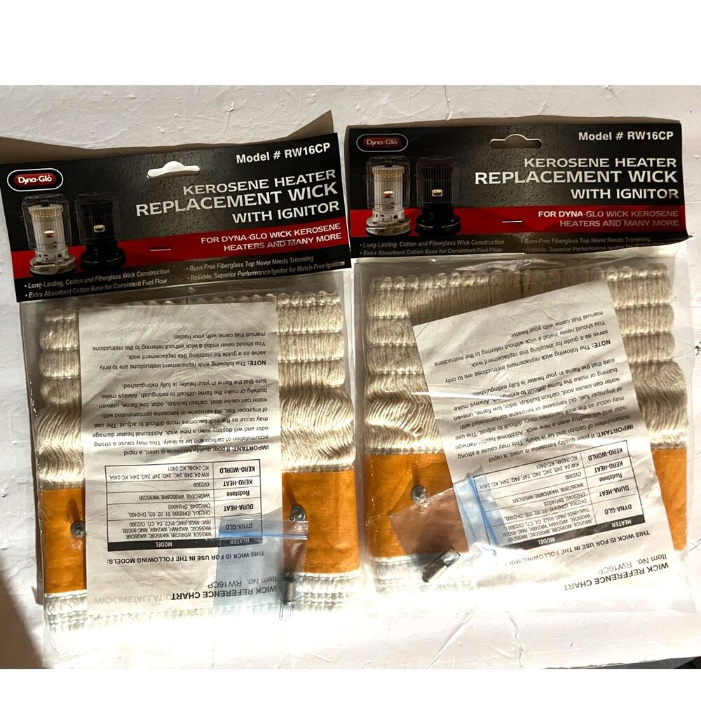 2 Dyna-Glo Kerosene Heater RW16CP Replacement Wick w/ Ignitor New Sealed